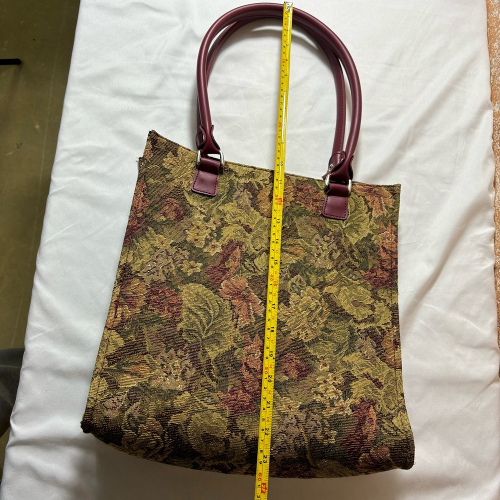 Pierre Cardin Canvas Tapestry Tote Floral Multicolor 2 Strap Shoulder Bag Purse - Picture 14 of 16